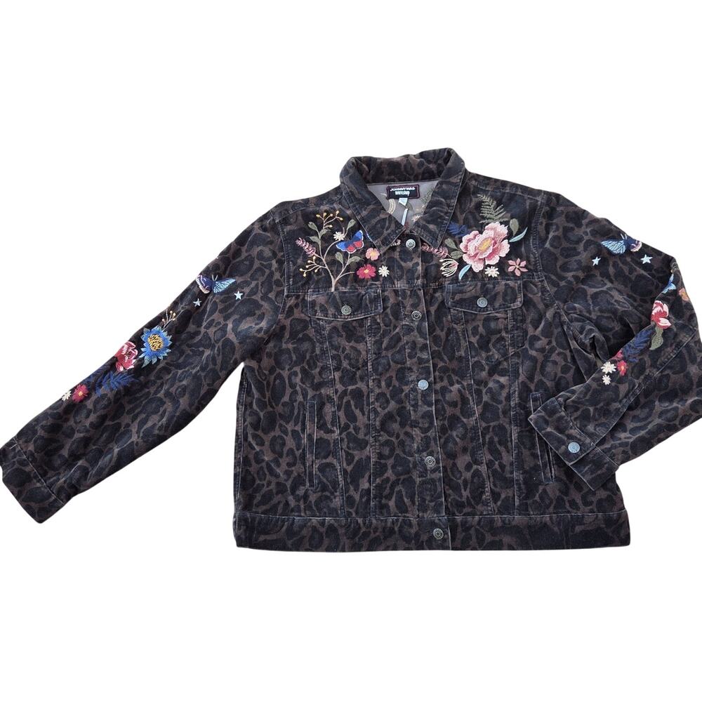 NWT Johnny Was Workshop Mandisa French Leopard Velvet Jacket XL Embroidered - Picture 10 of 15